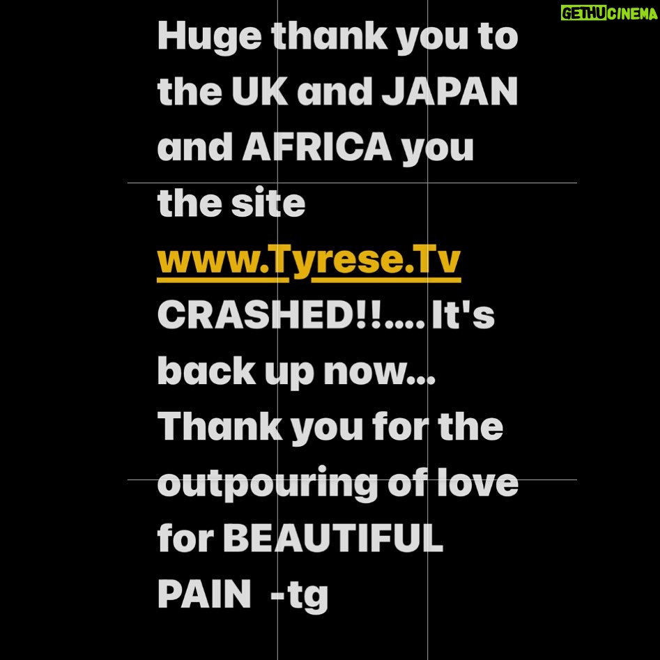 Tyrese Gibson Instagram - Please tell me what city, state or country you're in and if the site is back up..?? Tyrese.Tv