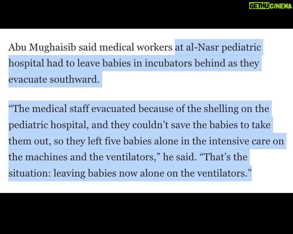 Ushna Shah Instagram - In simpler words: They have to leave the babies behind to get bombed. There’s no way to save them. Those newborns will be alone, they will cry, nobody will come, they will either run out of oxygen & die or get bombed. This is their fate.