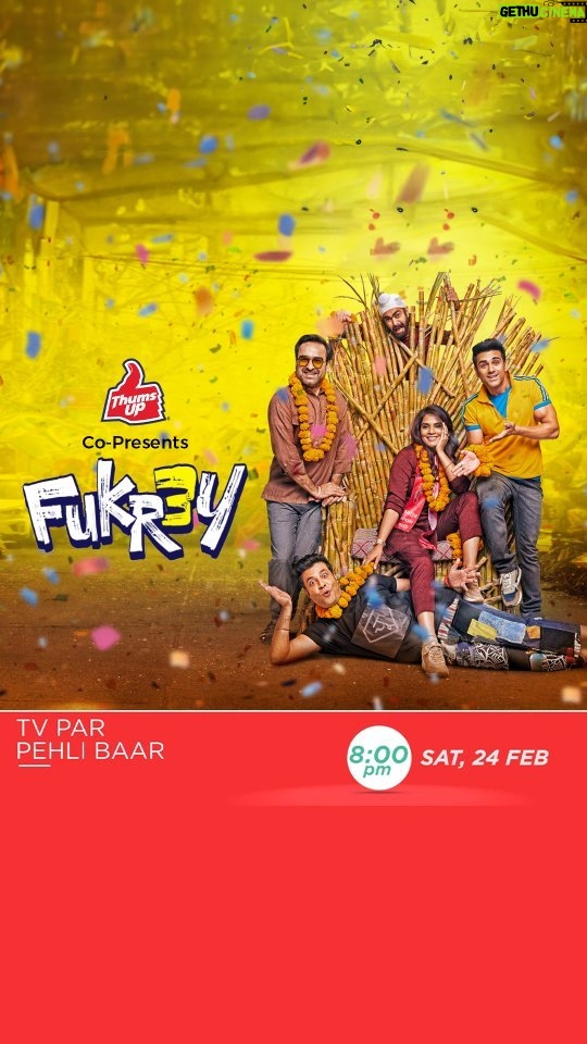 Varun Sharma Instagram - Lekar naya chumatkar, aa gayi hai fukron ki toli from Jamnapaar. Dekhiye #TVParPehliBaar, Fukrey 3, Sat, 24th Feb, raat 8 baje, sirf #ZeeCinema par. @zeecinema @pulkitsamrat @fukravarun @oyemanjot @pankajtripathi @therichachadha @mriglamba @excelmovies @ritesh_sid @faroutakhtar @vipulhappy @amalendu_dop @kassimjagmagia @vishalrr @imanojchouhan @aafilms.official @zeemusiccompany