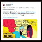 Vikas Khanna Instagram – Thank you Legend, Mentor & Friend for your support for AMERICAN SIKH FILM. 

Dear @arrahman you inspired so many generations to dream big globally & be true to our craft. You are our National Treasure. 🙏🏽❤️⭐️

Our short animated film is eligible for 96th Academy Awards now. 

Yours Truly, 
American Sikh Team