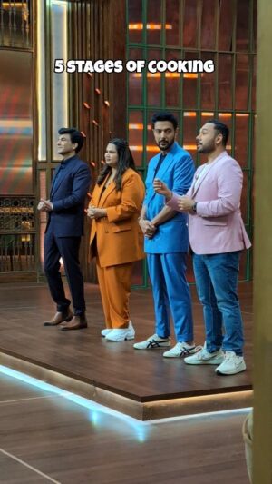 Vikas Khanna Instagram - Wait for the end 😅 Are you the same at the end of every meal? Hum toh aise hi hai. Fun aside - Today I'm in the @masterchefindiaofficial kitchen and we have set a dream challenge for the contestants and the winner will get 5 lacs to start their dream dish journey just like I did with Goila Butter Chicken! Trust me it'll be worth all the sweat, joy and tears! Lesssssgoooo. Thank you Chef VK, RB & Pooj for making this challenge so special :)