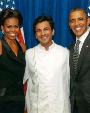Vikas Khanna Instagram - Today December 2nd, 23 years ago I moved to the U.S. 
One of the biggest decisions I made in my life. 
Leaving everything that was mine & familiar to start all over again. 

Fell in love with Manhattan. It gave me the power to bring Indian Cuisine & Culture to the World’s biggest platforms. 

Some of the biggest highlights remain- 
1. Selling food on the streets of NY. 
2. Cooking at James Beard with my sister Radha behind me. 
3. Radha’s Graduation from FIT. 
4. Cooking for 4 American Presidents. 
5. Working with Gordon Ramsay. 
6. Working with my mentor-friend Eric Ripert 
7. Serving more than 80 Million Meals from NY during pandemic. 
8. Launching 41 books with the most varied subjects. 
9. Winning a Michelin Star
10. Standing applause for THE LAST COLOR at United Nations Headquarters.