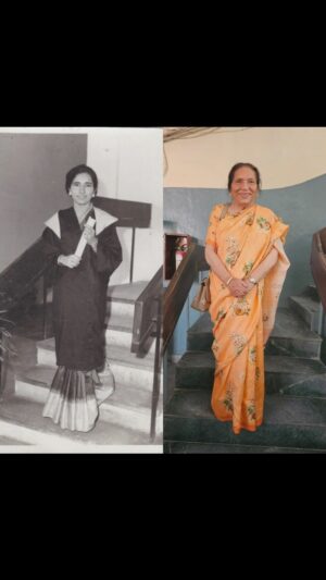 Vikas Khanna Instagram - This might be one of the best days I’ve spent in Amritsar. 
I took my Maa to her esteemed college - Govt College for Women after 55 years. 

Maa was honored with “Our Pride Award” by the most amazing principal. 
Mrs. Daljit Kaur. She also gave me a beautiful spice box for @bungalowny 
And we also met Mrs. Urmila Khairah (Maa’s first English Professor) 

Maa was overwhelmed by so many memories of her youth. And we all recreated an image on the same staircase in the college where she graduated from. ❤️❤️❤️
