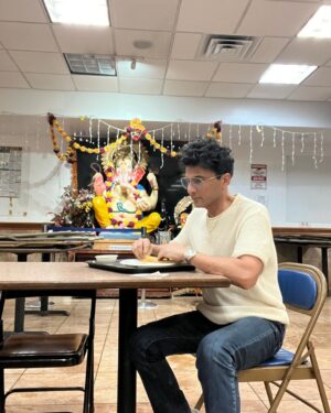 Vikas Khanna Instagram - Though most of the day I was at Bungalow kitchen, I had to visit Radha’s favorite Ganesh Temple Flushing for dosa. 
This used to be our favorite ritual, visiting the temple & then the canteen. 
With all my love for the chefs there I say, that the dosa doesn’t taste the same without her. 
I’ve been cooking & creating restaurants for almost 40 years, I can say that for sure that it’s all about the company we share our meals & celebrate. 

For 47 years my sister was my best friend & the most amazing & irritating person as sisters can be. ❤️
But always the first person to stand by me. 
Thank you God for giving me a sister, but wish she had a longerrrr life. 
ALWAYS & FOREVER - Viku