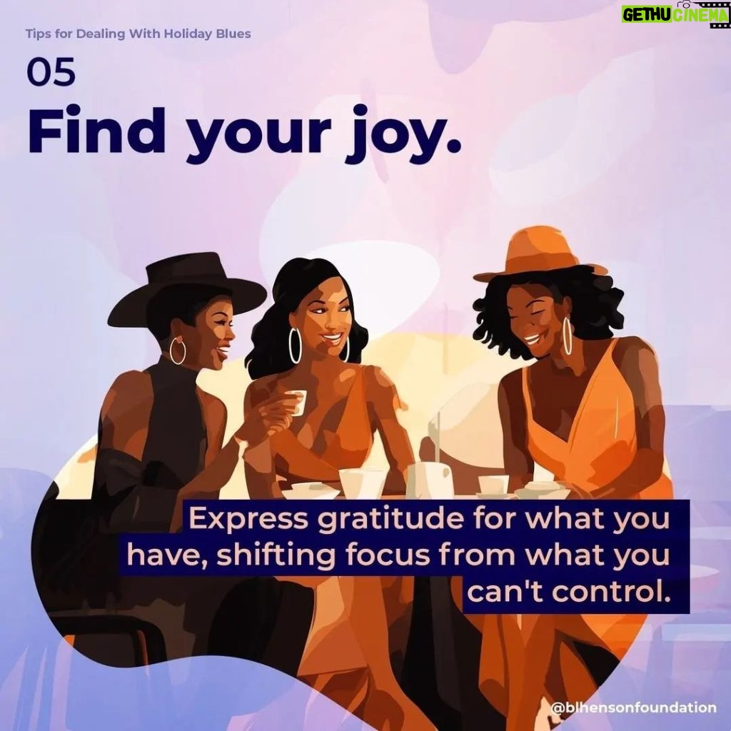 Viola Davis Instagram - Embrace the power of joy and reclaim the Holiday season! ✨Let these tips be your guide as you embark on a journey of finding joy amidst the Holiday Blues.💙 ⭐ Want to share some tips with the BLHF Community? Comment them below! Be a good vibe today. 🌱 Follow @blhensonfoundation for more helpful resources! #BLHF #BLHF5YEAR #Blackmentalhealth #Healthymind #Blackmentalwellness #Blackjoy #Blackwomen #Blackmen #Joyisournorthstar 🌟 🔄@blhensonfoundation