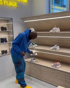 Virgil Abloh Instagram - worked a quick morning shift at @off___white__paris. first of many featured designers from my personal circle of designers, coordinating rare items for Paris. laid out today, @cactusplantfleamarket, @jjjjound and @postarchivefaction… more & more rare designers to come over time, never a prior announcement until items arrive.

also my knee-jerk habit of drawing on shoes. random gems hidden in shelves. bonjour.