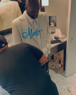 Virgil Abloh Instagram - it’s the thought process for me… “A FORMALITY” series of tailoring experiments series 2 ~ 𝓛𝓸𝓾𝓲𝓼 𝓥𝓾𝓲𝓽𝓽𝓸𝓷 men’s 2nd floor atelier ~ @charliedovesnyc guest fine artist with the finishing details iterating on the MET theme of my Americana.