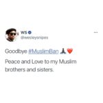 Wesley Snipes Instagram – Sending love to all my muslim brothers and sisters. 🙏🏿❤️