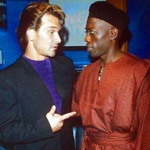 Wesley Snipes Instagram - Here’s hoping the WiFi reaches heaven 🙏🏿 Happy Belated 70th Birthday to my brother Patrick Swayze🎉 #patrickswayze