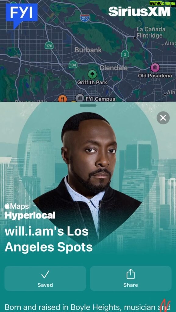 Will.i.am Instagram - This week, join @iamwill on a tour of the best 10 Spots in LA! The FYI Show on @SiriusXM. Download FYI and build your itinerary for a perfect day in LA with FYI.AI. #LosAngeles #CityOfAngels #LAEats #HiddenGems #InsiderTips #FYIAI #william