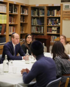 William, Prince of Wales Instagram - At the Western Marble Arch Synagogue this morning to see and hear about the invaluable work of the Holocaust Educational Trust @holocaustuk in combating the deeply concerning rise in antisemitism in the UK. Hearing from students and young people who have experienced antisemitism, and meeting with young ambassadors from all backgrounds and faiths who have taken part in the flagship ‘Lessons from Auschwitz’ project.

Also honoured to meet with Holocaust survivor Renee Salt, who is a living example of the tragic consequences of antisemitism being allowed to go unchecked.
