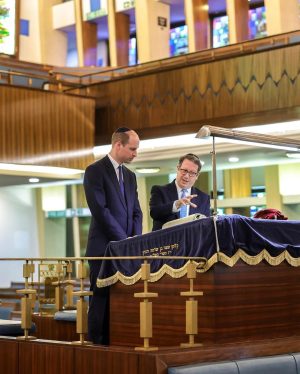William, Prince of Wales Instagram - At the Western Marble Arch Synagogue this morning to see and hear about the invaluable work of the Holocaust Educational Trust @holocaustuk in combating the deeply concerning rise in antisemitism in the UK. Hearing from students and young people who have experienced antisemitism, and meeting with young ambassadors from all backgrounds and faiths who have taken part in the flagship ‘Lessons from Auschwitz’ project.

Also honoured to meet with Holocaust survivor Renee Salt, who is a living example of the tragic consequences of antisemitism being allowed to go unchecked.