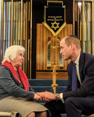 William, Prince of Wales Instagram - At the Western Marble Arch Synagogue this morning to see and hear about the invaluable work of the Holocaust Educational Trust @holocaustuk in combating the deeply concerning rise in antisemitism in the UK. Hearing from students and young people who have experienced antisemitism, and meeting with young ambassadors from all backgrounds and faiths who have taken part in the flagship ‘Lessons from Auschwitz’ project.

Also honoured to meet with Holocaust survivor Renee Salt, who is a living example of the tragic consequences of antisemitism being allowed to go unchecked.