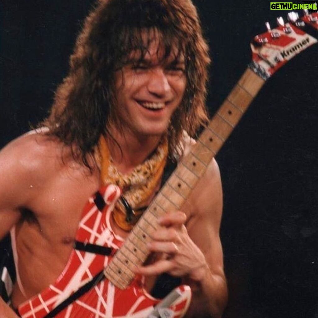 William Zabka Instagram - Such sad news about Eddie Van Halen. I met him backstage at the Hollywood Bowl in 2015. He handed me his guitar (which blew my mind) — then he taught me how to play “Ain’t talking bout love.” Van Halen was my first concert when I was 14 years old. I saw Eddie perform “Eruption” live. His guitar playing was from another planet and he did it effortlessly with a smile. What a legend. What a loss. My love and condolences to @janievanhalen and the Van Halen family. Thank you for sharing him with us #RIPEddieVanHalen 🎸🐐