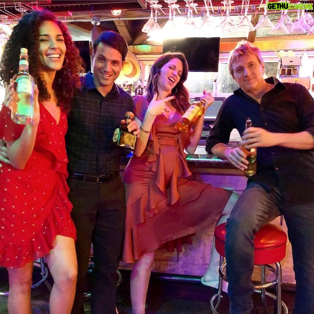 William Zabka Instagram - #bts #tbt after shooting the “accidental“ double-date sequence w my awesome salsa sensei @veryvness and those party animal Larusso’s @ralph_macchio @courtneyhenggeler #CobraKai