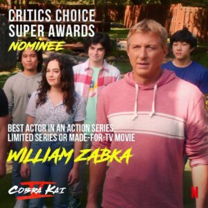William Zabka Instagram - What an incredible honor! Proud to stand with @ralph_macchio and represent @cobrakaiseries @sptv @netflix Thank you @criticschoice #criticschoice #superawards 🦅🥋