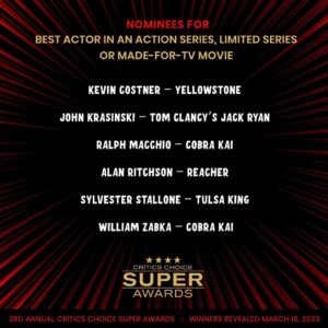William Zabka Instagram - What an incredible honor! Proud to stand with @ralph_macchio and represent @cobrakaiseries @sptv @netflix Thank you @criticschoice #criticschoice #superawards 🦅🥋