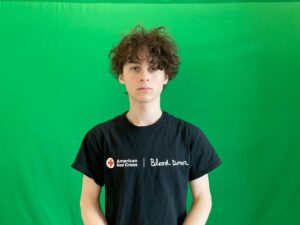 Wyatt Oleff Instagram - he is just i am standing here he is i’m doing standing on right here green screen behind me