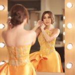 Yara Instagram - Glowing in 🧡 ✨ Dressed by @charbelzoecouture Jewlery: My collection #LoveMeLoveMeNot 🌼 @samrajewellery Makeup: @alberto_makeup Hair: @wassimsteve Contact lenses: My collection “DOVE GRAY” @samacontactlens 👁 Thanks @rashidalsaeed #Yara | #يارا United Arab Emirates
