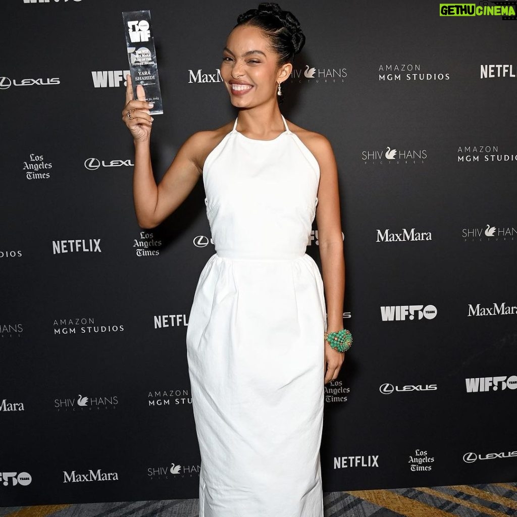 Yara Shahidi Instagram - WOMEN IN FILM 🎞 🤍 Thank you to my @maxmara family and @womeninfilmla community for the honor of being the 2023 Face of the Future. I’m overwhelmed to have been celebrated in a room of family, friends, and trailblazers who continue to invest in my dreams and pave the way forward. 🦋