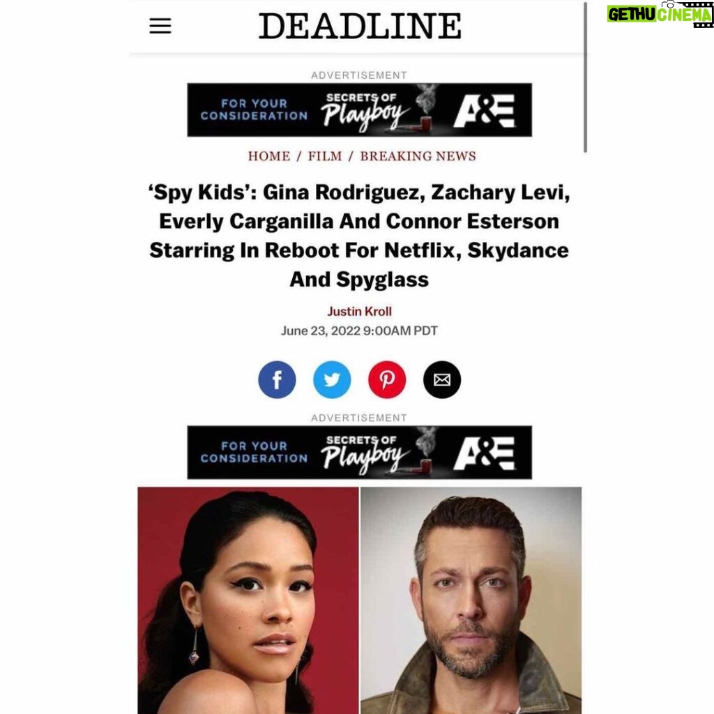 Zachary Levi Instagram - My career has been full of so many incredible surprises and gifts, and the hits just keep on comin! What a dream come true to collaborate with the great and powerful @rodriguez, a man who has shaped the Austin film scene AND this incredible genre! But more than that, to FINALLY team up with mi hermana @hereisgina after literal years of friendship is just the dreamiest. 🥰 @everlyeverywhere, @connoresterson, it’s an honor to be your movie spy-dad. I’ll do my best to steer ya right. 🙏 And as always, a massive thank you to my friends at @netflix and @skydance for seeing fit to bring me into the family. Now, let’s go save the world, shall we? 🤘😎🤘