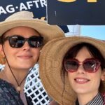 Zooey Deschanel Instagram - Picketing with my sister! Yep, we’re still on strike. Supporting fair wages and more with @sagaftra #sagaftrastrong