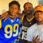 da'Vinchi Instagram - #crenshaw showed out! And took the W Last night ! Let’s go @brezofficial !! 🔥🔥 @yg was salty 😂 @rams #ramscamp #allamerican Los Angeles, California