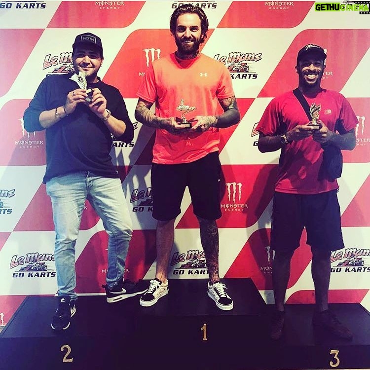 Aaron Chalmers Instagram - King of the go karts 😂👑 unlucky lads @joeldoug1 @joeyplamanna @lemansgokarts