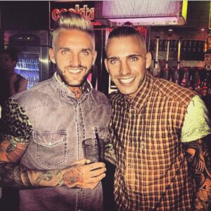 Aaron Chalmers Instagram - A few years ago when me and the bro had mad hair!! Silver and a top knot 😂 @terryfukinchalmers
