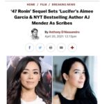 Aimee Garcia Instagram - Write an action movie? Check. THRILLED to be writing #47Ronin sequel w @theajmendez THANK YOU @ronyuan Tim Kwok & Universal 1440 team for this incredible opportunity 🎬🤗👩🏽‍💻