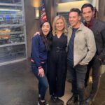 Aimee Garcia Instagram - When you are a HUGE FAN of @kellyclarkson (& secretly feel like u r besties) & she drops by #Lucifer set 🤗 @officialtomellis @kevinmalejandro PINCH ME!! Our shenanigans on @kellyclarksonshow Oct 28 😈 Warner Brothers Studio