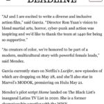 Aimee Garcia Instagram - Write an action movie? Check. THRILLED to be writing #47Ronin sequel w @theajmendez THANK YOU @ronyuan Tim Kwok & Universal 1440 team for this incredible opportunity 🎬🤗👩🏽‍💻