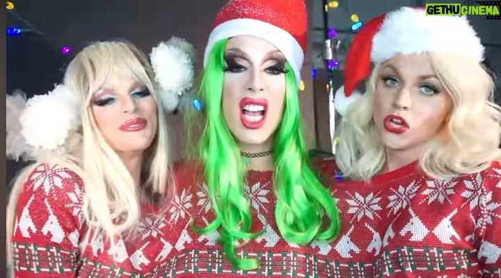 Alaska Thunderfuck Instagram - Merry Christmas from our girl group to yours. Everything is better in my Ugly Christmas Sweater. Yet another AAA Girls holiday classic to add your family’s Christmas playlist. @willam @theonlyalaska5000 & @courtneyact #christmas #drag #santa #lgbt #gay #christmassweater #models