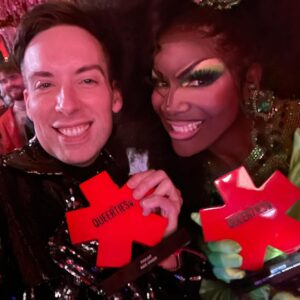 Alaska Thunderfuck Instagram - We won a Queerty 🧡
Thank you to all of our Deep Friends of the Pod (and Latoya) for your continued years of dedicated listener and voter ship. 
My heart is so full 💖🏁
