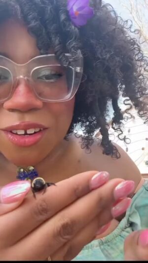Alexis Nikole Nelson Instagram - When I was little I was taught to give a little sugar water to bumblebees who look tired. The unseasonably warm weather we’ve had in my neck of the woods is waking up all sorts (bees, turtles, ramps) before they necessarily have everything they need to be successful. These are the wee ones who get hit with the effects of global warming first, the canaries in the coal mine. So keep an eye out in the coming weeks for a being that could use a drink, or a little leaf litter mulch to hide from frost under. I know it doesn’t change things on a global scale (stares at multibillion dollar corporations and their emissions), but I know it mattered for the lil bee, if only for a few minutes 💖 just trying to be the best neighbor I can be