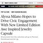 Alyssa Milano Instagram - Check you voter registration! I designed these two pieces of jewelry with @aweinspired. For a limited time they are available at aweinspired.com. 100% of the proceeds go to Planned Parenthood and Girl Up. ❤️🤟🏼😘
