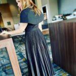 Alyssa Milano Instagram - Day 1 look Dress: @brandonmaxwell Boots and jacket: @r13 earrings: @nickhorey Day 2 Dress: @simkhai Jacket; @majeparis Boots: @drmartensofficial Earrings: @nickhorey
