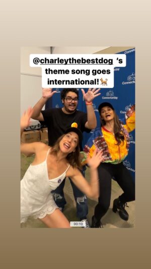 Anjali Bhimani Instagram - When the song you sang once for your dog @charleythebestdog becomes an international sensation. Thanks to @dat_red_scout for singing and dancing with me and @ravassa at @comicconcr and proving that the cuteness of Charley is an inspiration worldwide. 
.
.
.
.
.
.
.#carolinaravassa #anjalibhimani #jazzhands 
#charleydog #charleythebestdog #charleyboo #mylittleboo #bestboy #bestboi #chipom #chipoms #pomeranianmix #chihuahuamix #symmetra #sombra #voiceactor #voiceover #voiceacting #themesong