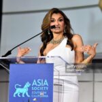 Anjali Bhimani Instagram - What a joy and injection of food for the soul last night at the @asiasocietyla ‘s Game Changer Awards. Just a few of the highlights (because we didn’t get nearly all of it on camera!) 1-2: Proof I can’t give a speech or tell a story without waving my hands around in excitement 3: The honorees and presenters including @therealshannonlee and the cast of Warrior , @beherelater the creator of BEEF, the team from #GodzillaMinusOne, and the gorgeous @katie_soo who spearheads the Asia Society and blows my mind. 4 & 5: A little red carpet love with more of Mom’s baller Indian jewelry that she passed down to me years ago 6: With our boy @steveyeun who I still can’t help texting every time I see him crushing it onscreen (so he gets a lot of texts) 7: With @anderson._paak who is so magnificent and such an inspiration I can’t figure out how to describe him in this picture 8: Anjali, tell us about your entire career in 10 seconds or less in a way every Asian actor can relate to…🤩 And thanks as always to @michelle.borbolla for the glam magic! #asiasociety #gamechanger #southasian #womensupportingwomen #anjalibhimani #andersonpaak #stevenyeun Skirball Cultural Center