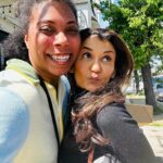Anjali Bhimani Instagram - When you head to breakfast to fill up your belly and @quiddie fills up your whole heart. Happy #tongueouttuesday loves! (PS Coffee and magic plans were both a-brewin’…stay tuned.) #aabriaiyengar #anjalibhimani #d20 #criticalrole #tongueout #ttrpg #dungeonmaster #gamemaster Aeirloom Bakery