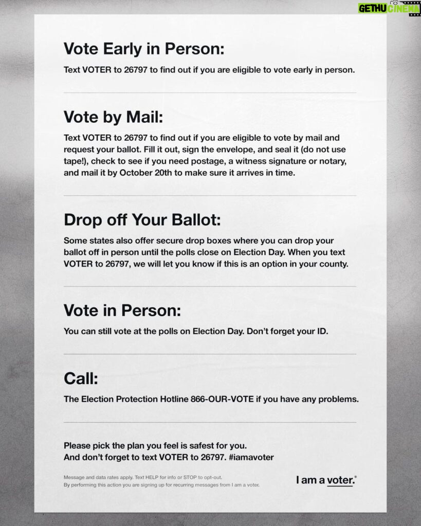 Anna Faris Instagram - It’s time to vote as early as possible. Text VOTER to 26797 for more information. #iamavoter @iamavoter #octobervoter Swipe → for more.