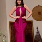 Arwa Gouda Instagram – Getting ready for the @nrjegypt awards wearing a @weavinggraceegypt 🌺 dress 💋