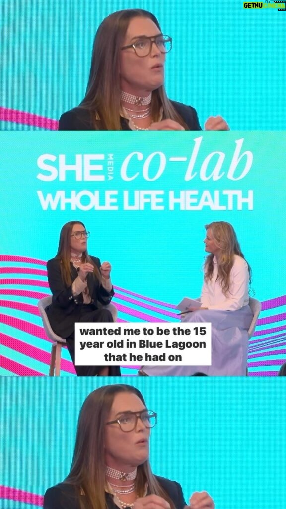 Brooke Shields Instagram - “People get mad that I’m older!” @brookeshields opens up about a conversation she had where a man told her, “You really shouldn’t have told me that,” when she revealed what year she was born. “He wanted me to be the 15-year-old in ‘Blue Lagoon’ that he had on his wall or whatever.” We have THOUGHTS about this. Help us unpack or rather uncork 🍾 this in the comments below. Watch the full video on www.theflowspace.com, which you can find in the link in bio. #SXSW #BrookeShields #flow #flowspace #women #aging #BlueLagoon @sxsw @shemedia 🎥 @reshmago @allieoc_ Austin, Texas