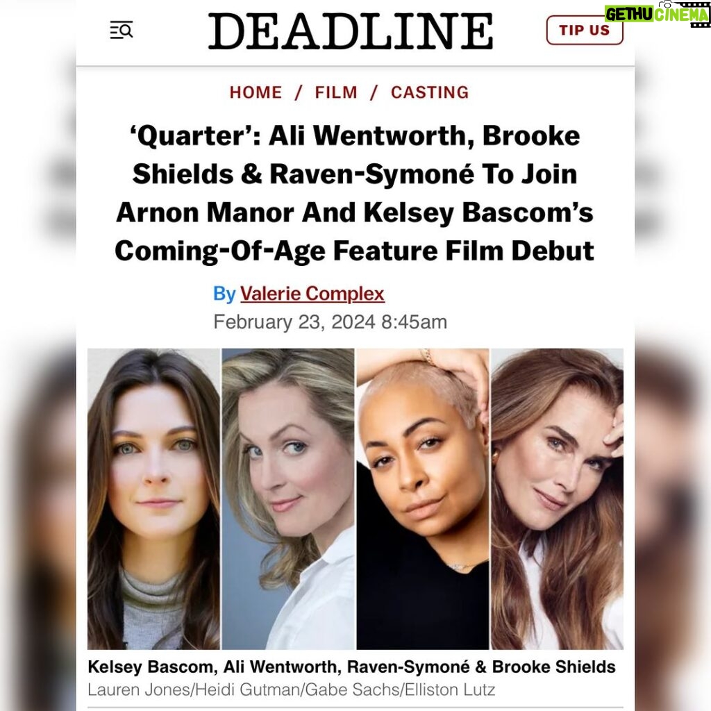 Brooke Shields Instagram - Honored to join the cast of ‘Quarter’ alongside some of my favorite people ❤ Thanks to @deadline for breaking the news. We hope that it helps to normalize and bring awareness to Type 1 Diabetes. Plus, it’s just a great film!! Stay tuned for more.