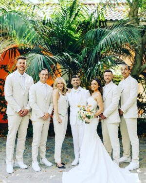 Chelsea Handler Instagram - I had my first groomsmen role in  @benbrunotraining and @nobread wedding! What an epic night of fun! Scroll to last pic to see Dennis Colanello giving me an adjustment, while also spilling a drink on me. What a fun ducking wedding and I was honored to be part of it. Happy one month anniversary! ❤️❤️