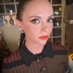 Christina Ricci Instagram - Tonight in @burberry by @riccardotisci17 ❤️‍🔥 for @televisionacad nominee reception @mandelkorn @allanface @markhamptonhair @nailsbyzola @rubyvo_