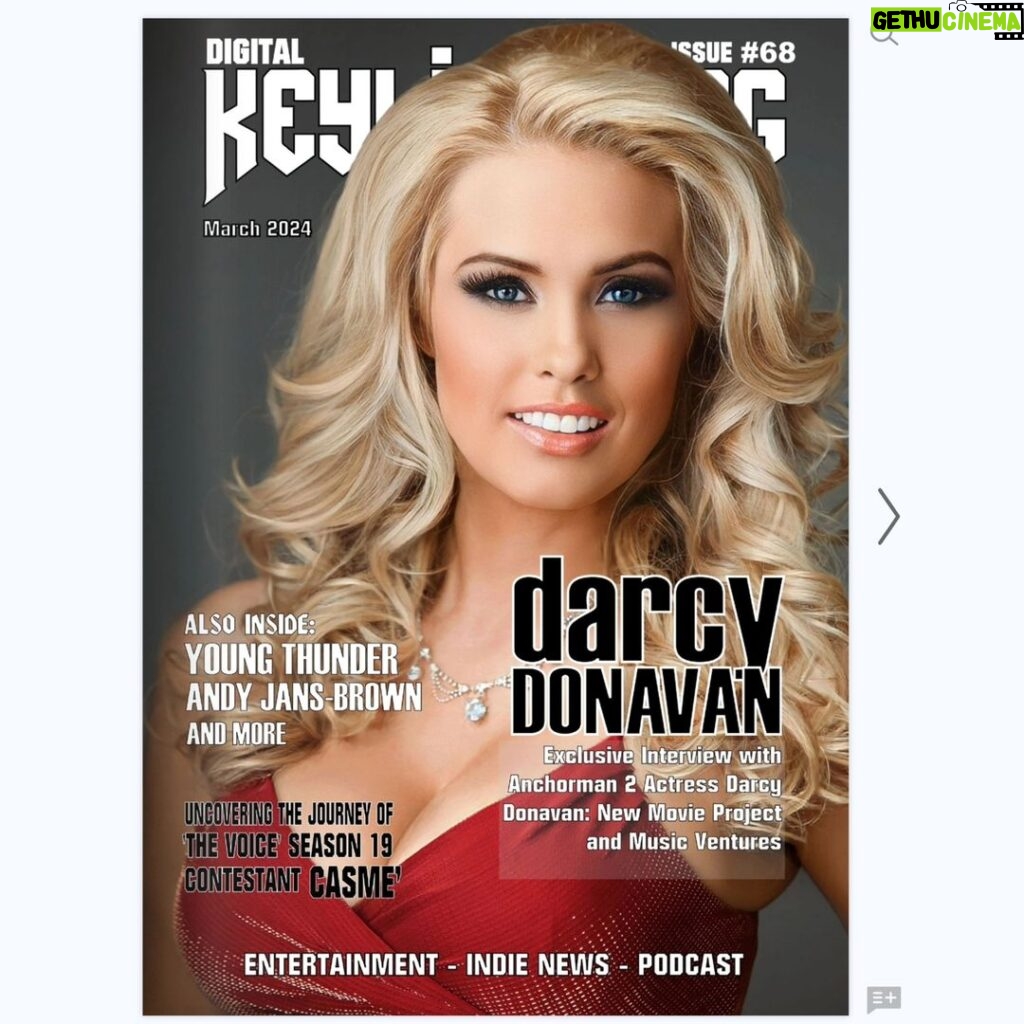 Darcy Donavan Instagram - Hi Luv's, ❤️💙 l was just featured on the front cover of the @keylinemag magazine for the month of March.🥳💯‍🔥 @keylinemag is such an incredible magazine, and I highly enjoyed interviewing with them! 👍👏💐 You can click the link below to read my article, as well as all of the other Celebrity Interviews from their past editions. I would love it if you commented below to let me know what you think!🎉💜💖💝 Love you all, and have a FABULOUS day! 😘💗💜 https://www.keylinemagonline.com/keyline-mag #KeylineMag #magazine #magazinecover #celebrityfashion #edititorial #media