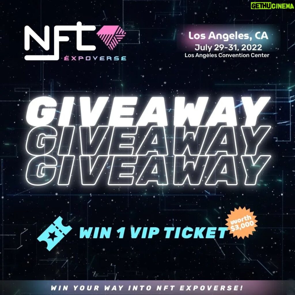 Darcy Donavan Instagram - GIVEAWAY ALERT   Win your way into NFT Expoverse!   NFT EXPOVERSE - LOS ANGELES - JULY 29-31, 22 Los Angeles Convention Center ￼   WIN: (1) one VIP All Access Ticket (value of $3000) How? Follow the instructions below   Follow @darcydonavan and @nftexpoverse on Instagram Like our giveaway post Tag 3 friends (You have more chances if you tag different friends in different comments, more comments = more entries) VIP Tickets include the following:   • 3-Day access to the expo floor and main stage speakers • Industry-specific stages and workshops • Complimentary ticket to our invite-only after-party ticket (ticket fee included) • $150 voucher for concessions outside of VIP lounge • Dedicated meeting room & lounge for VIPs with an open bar • Reserved front-row seating at all stages and private meeting rooms • Dedicated registration lines for expedited entry • Dedicated lanyard to denote VIP status • Access to VIP only Serenity Zone to experience massages and relaxation