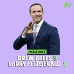 Drew Brees Instagram - Drew Brees and Larry Fitzgerald recently played pickleball in Mesa, AZ and Drew got off to a big lead, but the game was never completed! Who would win the re-match?! (Link to full interview in bio) #pickleball #pickleballers #picklebalislife #pickleballhighlights