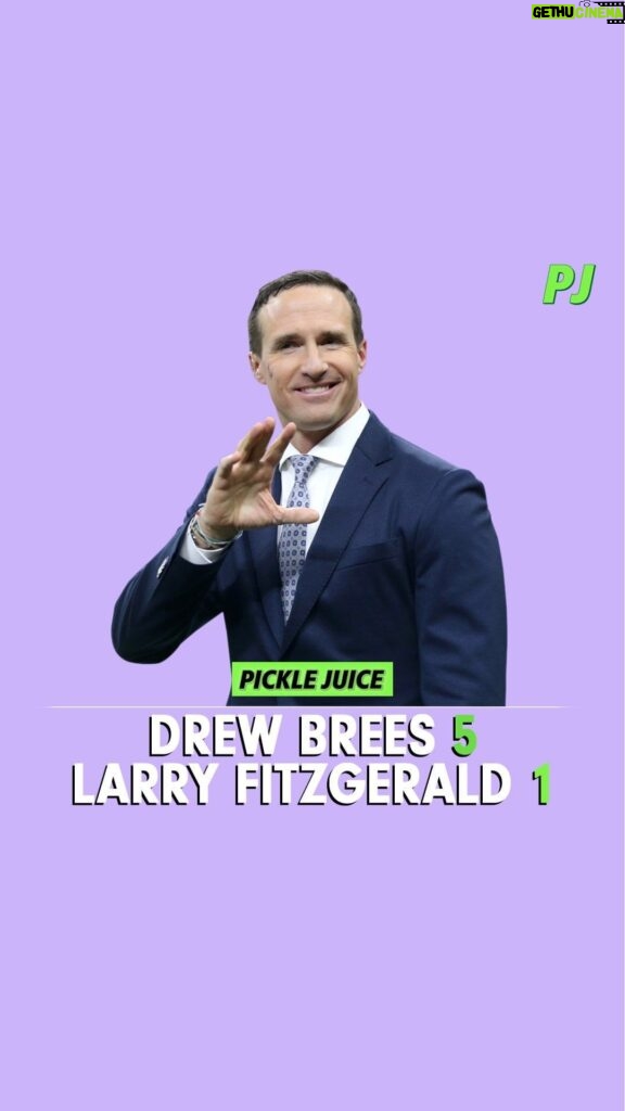 Drew Brees Instagram - Drew Brees and Larry Fitzgerald recently played pickleball in Mesa, AZ and Drew got off to a big lead, but the game was never completed! Who would win the re-match?! (Link to full interview in bio) #pickleball #pickleballers #picklebalislife #pickleballhighlights